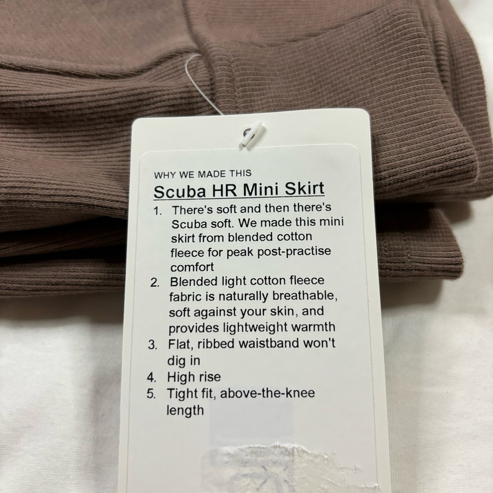 Lululemon Scuba HR Mini Skirt TPTC Tauptastic Tan Beige Women’s Size L - Picture 3 of 4